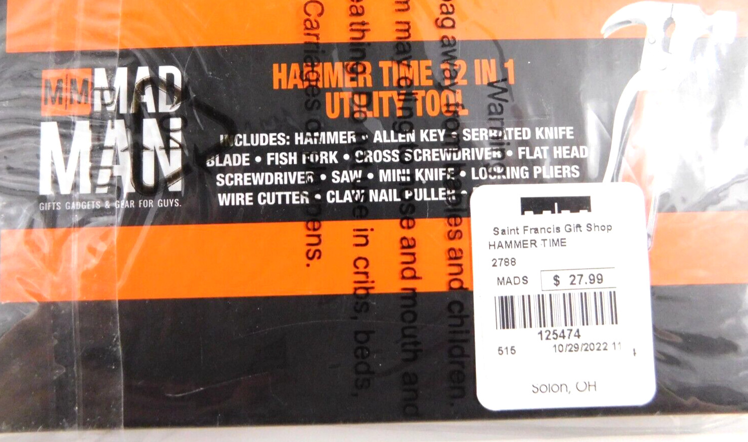 NEW SEALED MM Mad Man Hammer Time 12 in 1 Multi-Tool Car Truck Camping Backpack