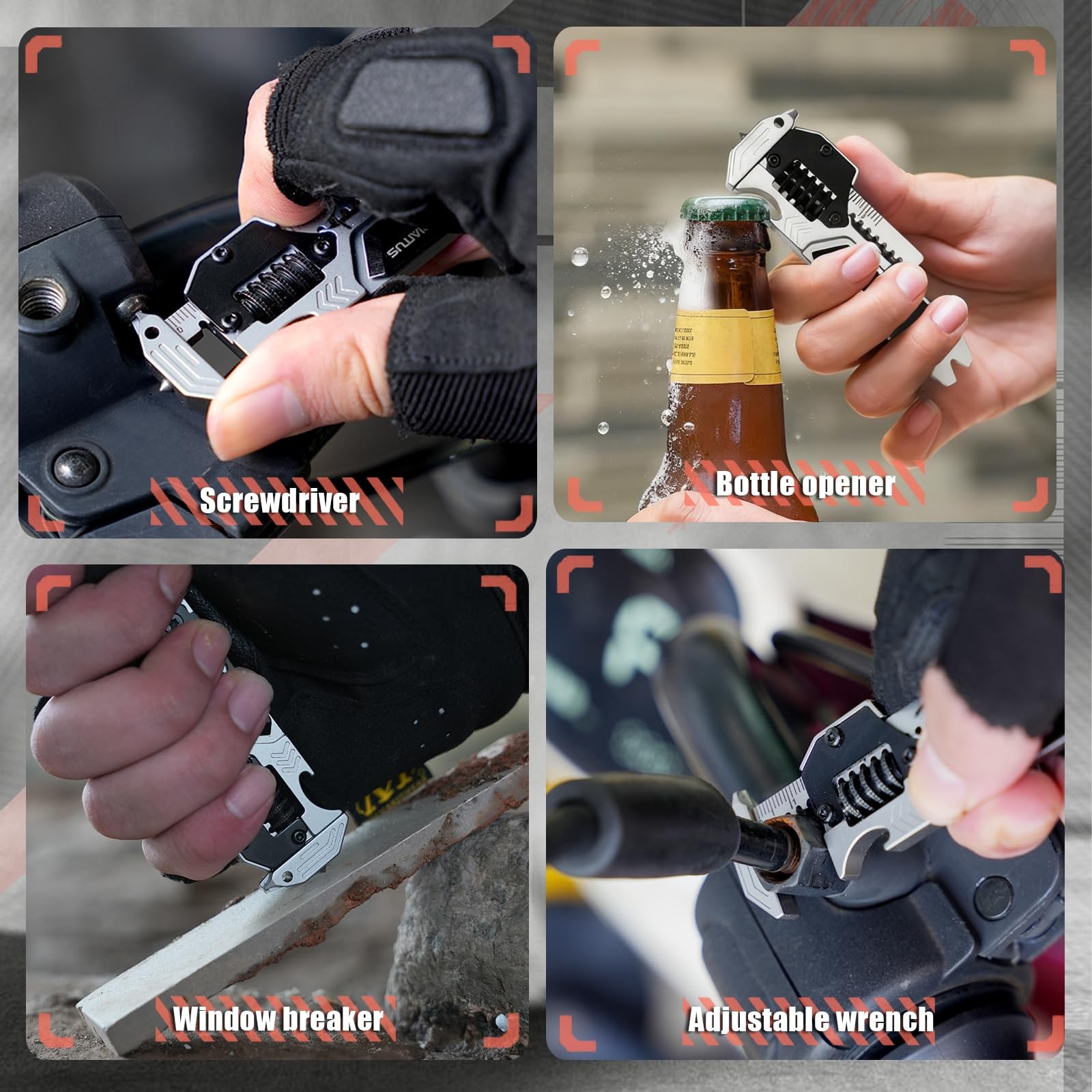 7 in 1 EDC Multitool Pry Bar Wrench and Screwdriver Gifts for Men