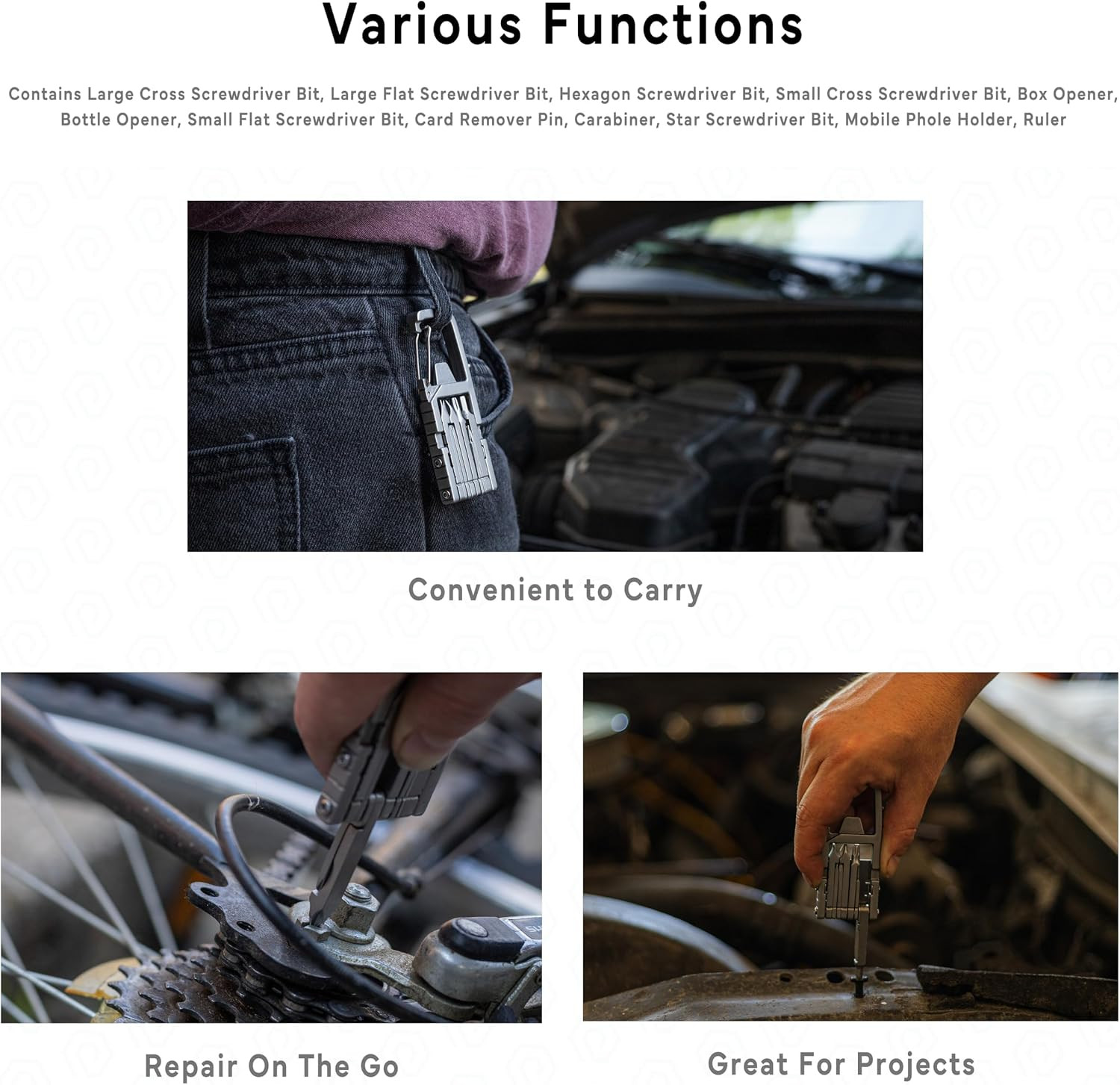 12-in-1 Carabiner Multitool with Bottle Opener & Screwdrivers