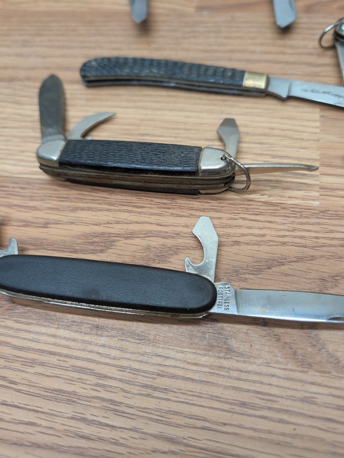 Vintage Stainless Steel Blade Pocket Survival Folding Multi-tool – Lot Of 9