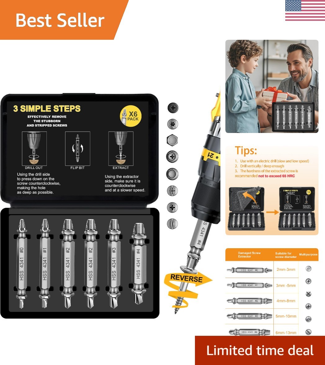 Fathers Day Dad Gifts for Dad from Daughter Son – Screw Extractor Set – Tools…