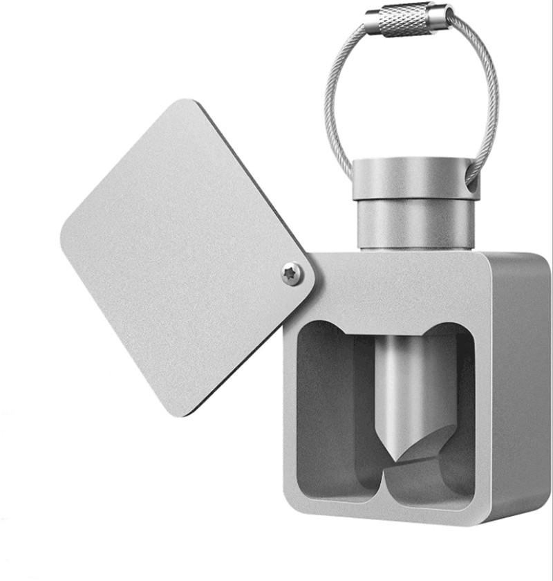 Mini Keychain Pill Separator Double Blade Cutter Portable Pill Slicer EDC Tool