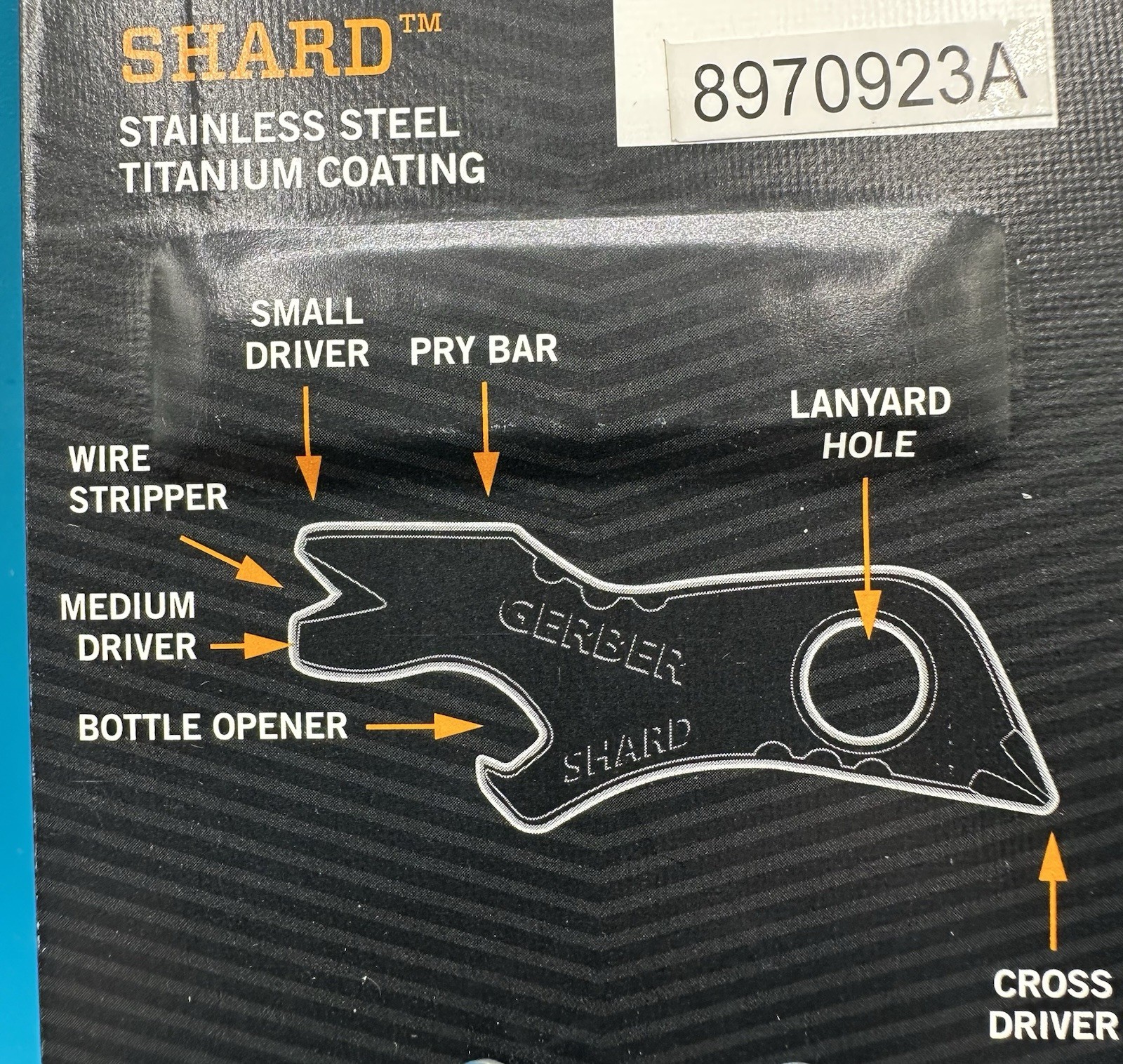 New Black Gerber Shard Keychain Multi Tool Screwdriver Bottle Opener Pry Bar TSA