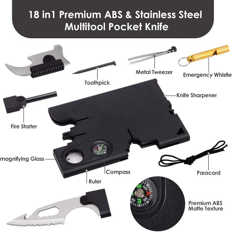 Multifunctional Tool Card Set Gift Box Emergency Survival Kit Men Women New