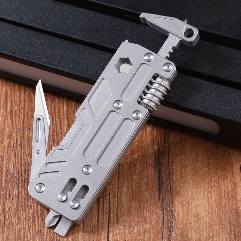 EDC Titanium Alloy Multi Tools Adjustable Wrench Pocket Outdoor Camping Keychain