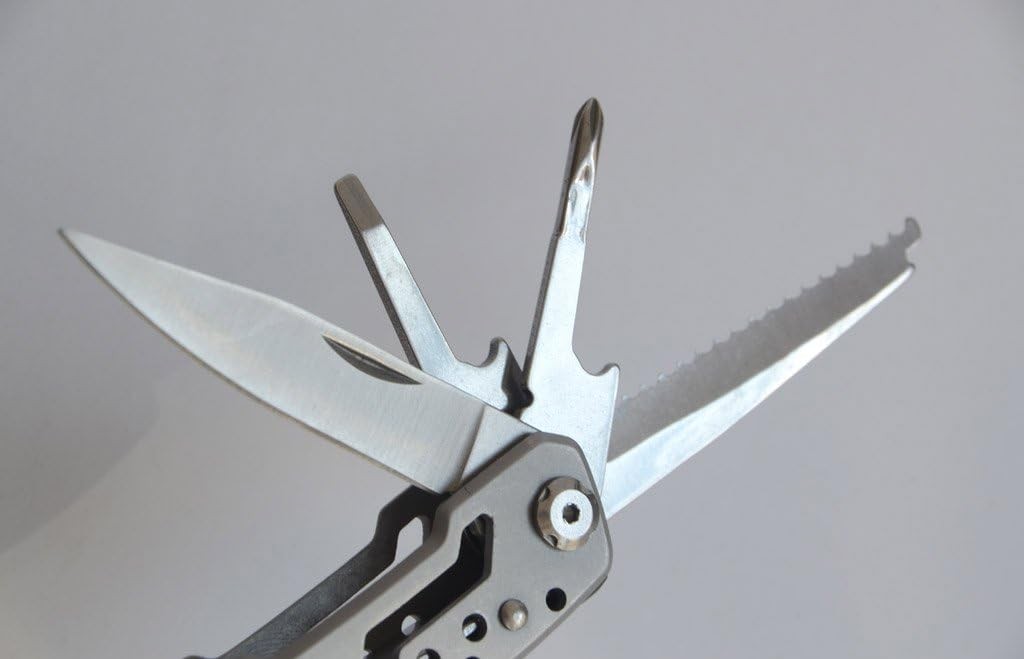 12 in 1 Multitool Stainless Steel SpringAct Pliers Pocket Clip for Hiking