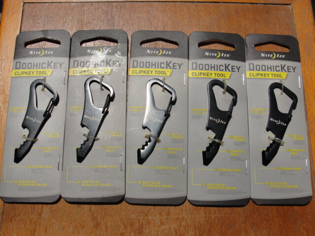 New 5 Pack Nite Ize DoohicKey Black Durable Stainless Steel Travel CLIPKEY TOOL