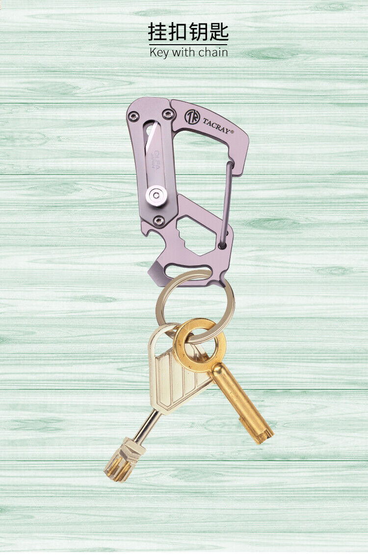 Titanium Alloy Keychain EDC Multifunction Tool Wrench Screwdriver Bottle Opener