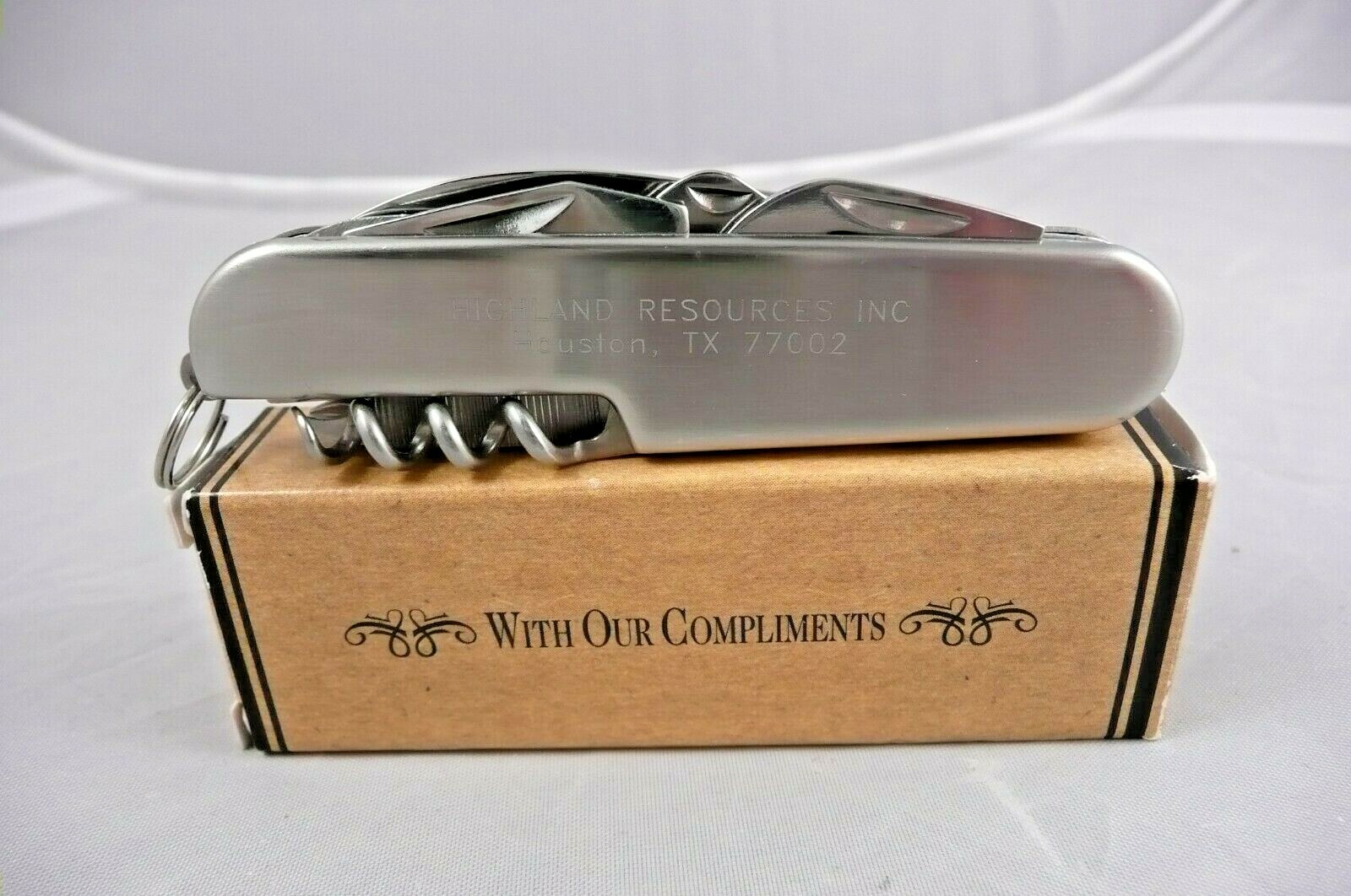 Multi-tool Pocket Knife Advertising Stainless Steel 9 Tools NIB