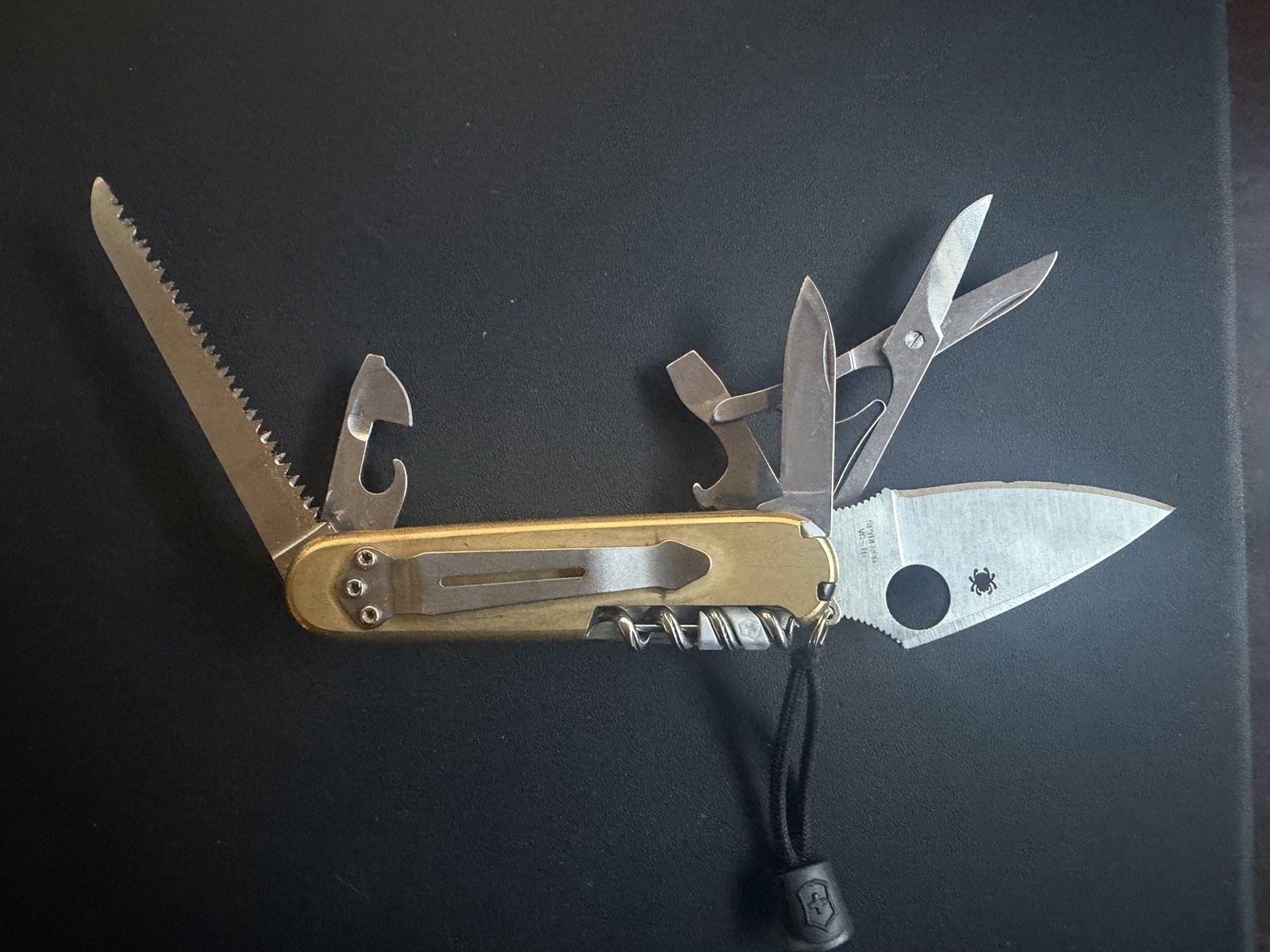Custom Spydernox | Victorinox Huntsman | Spyderco VG-10 Blade | Brass Scales