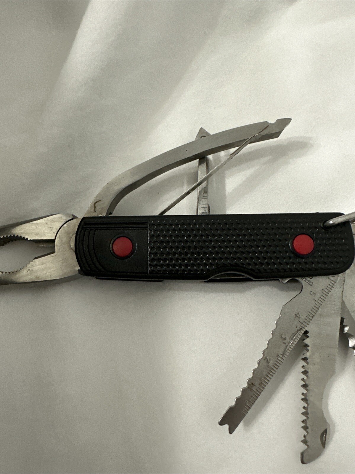 Knife Multi-Tool 8 Function Needle Nose Pliers Screw Driver Scissors Rule