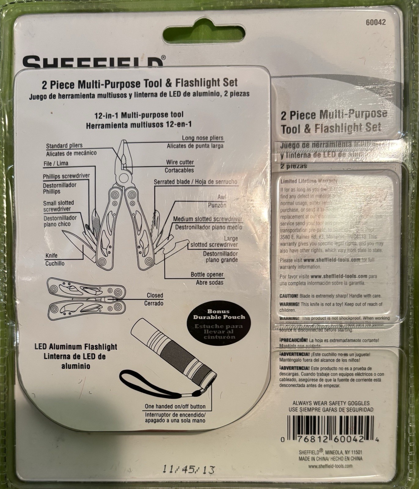 Sheffield Multi-Purpose Tool & Flashlight Set