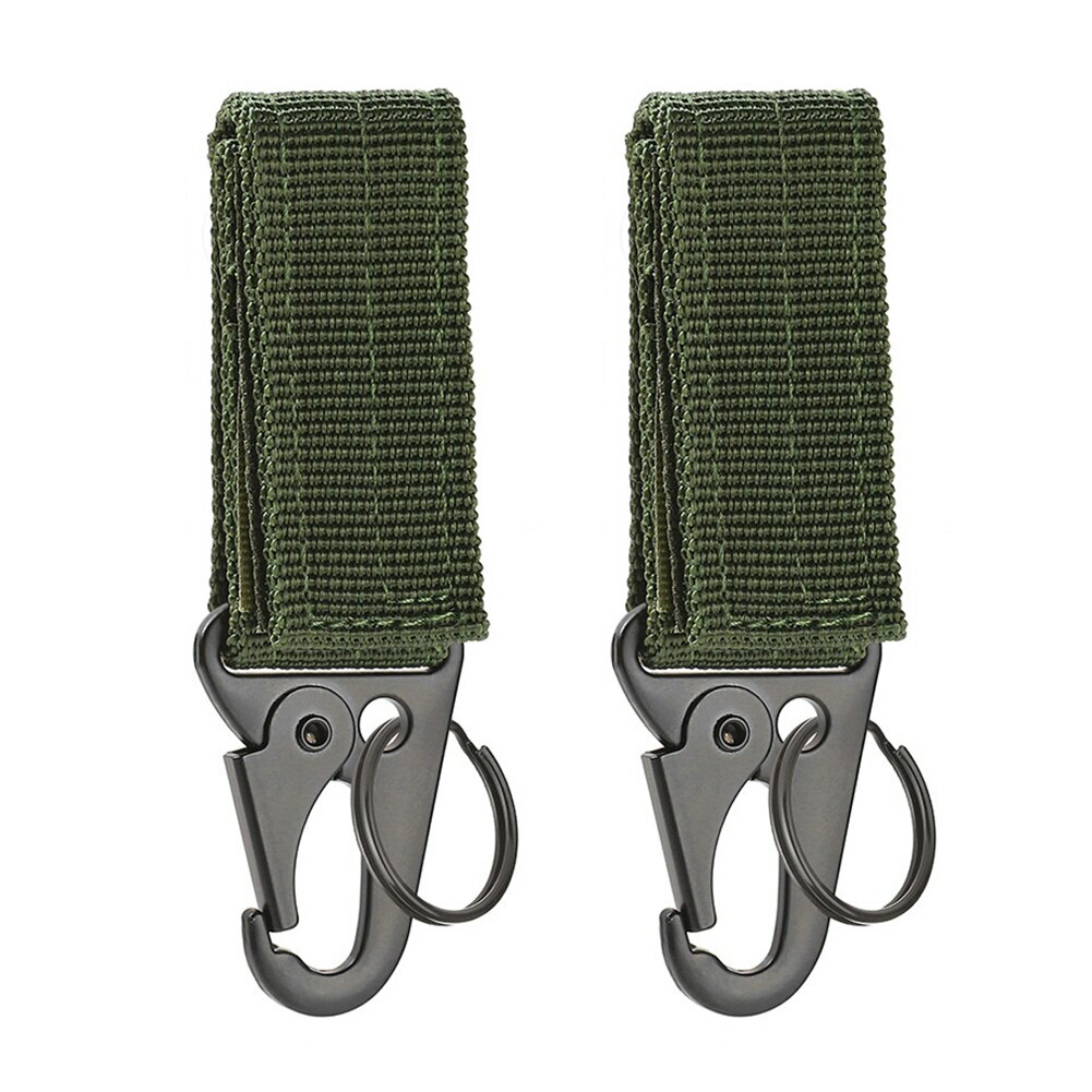 2pcs Carabiner Nylon Key Hook Molle Webbing Buckle Belt Accessories Camping Tool