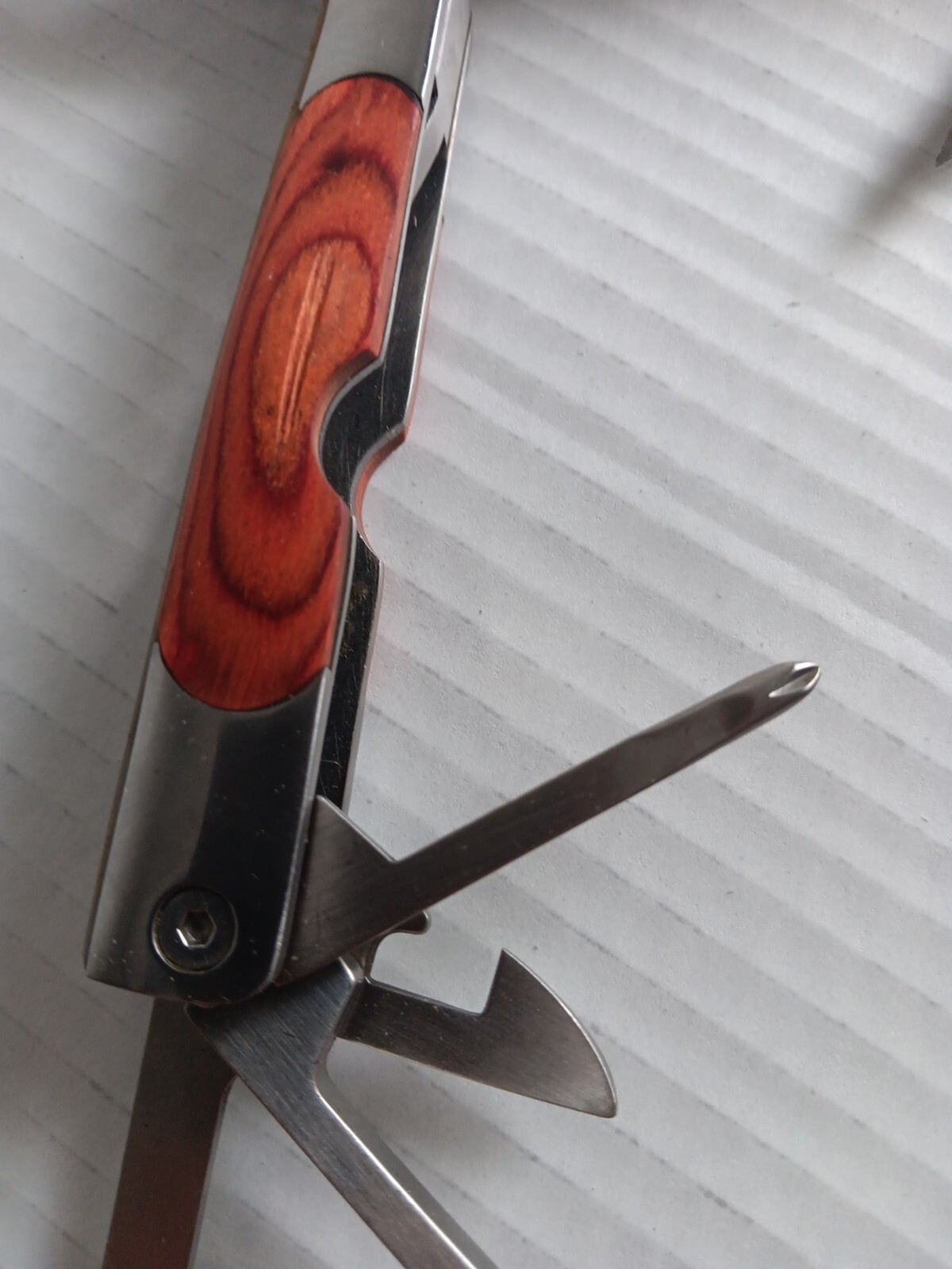Winchester #2CR Wood Grain Multi-Tool Pliers Saw Screwdriver Can Opener And More
