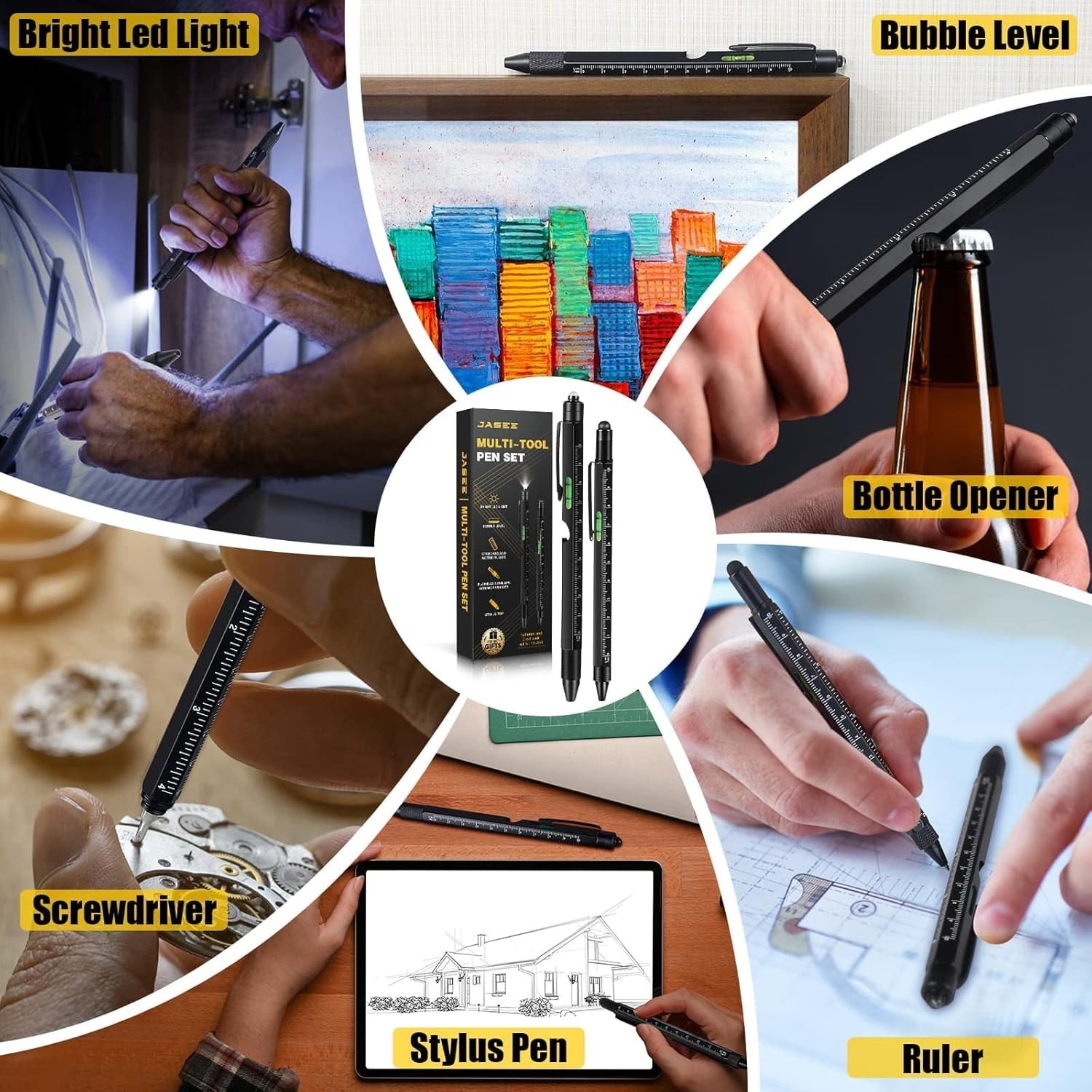 All-in-One Tactical Pen Set with LED & Screwdriver – Unique Gifts for Him