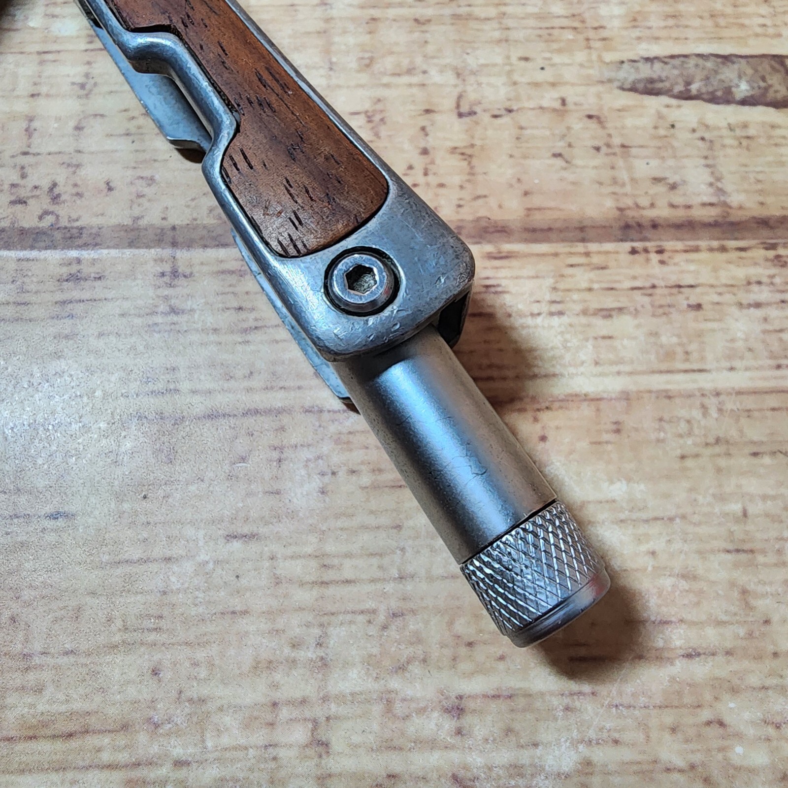Buccaneer Multi-tool with Flashlight and Pliers Wood Inlay Handle