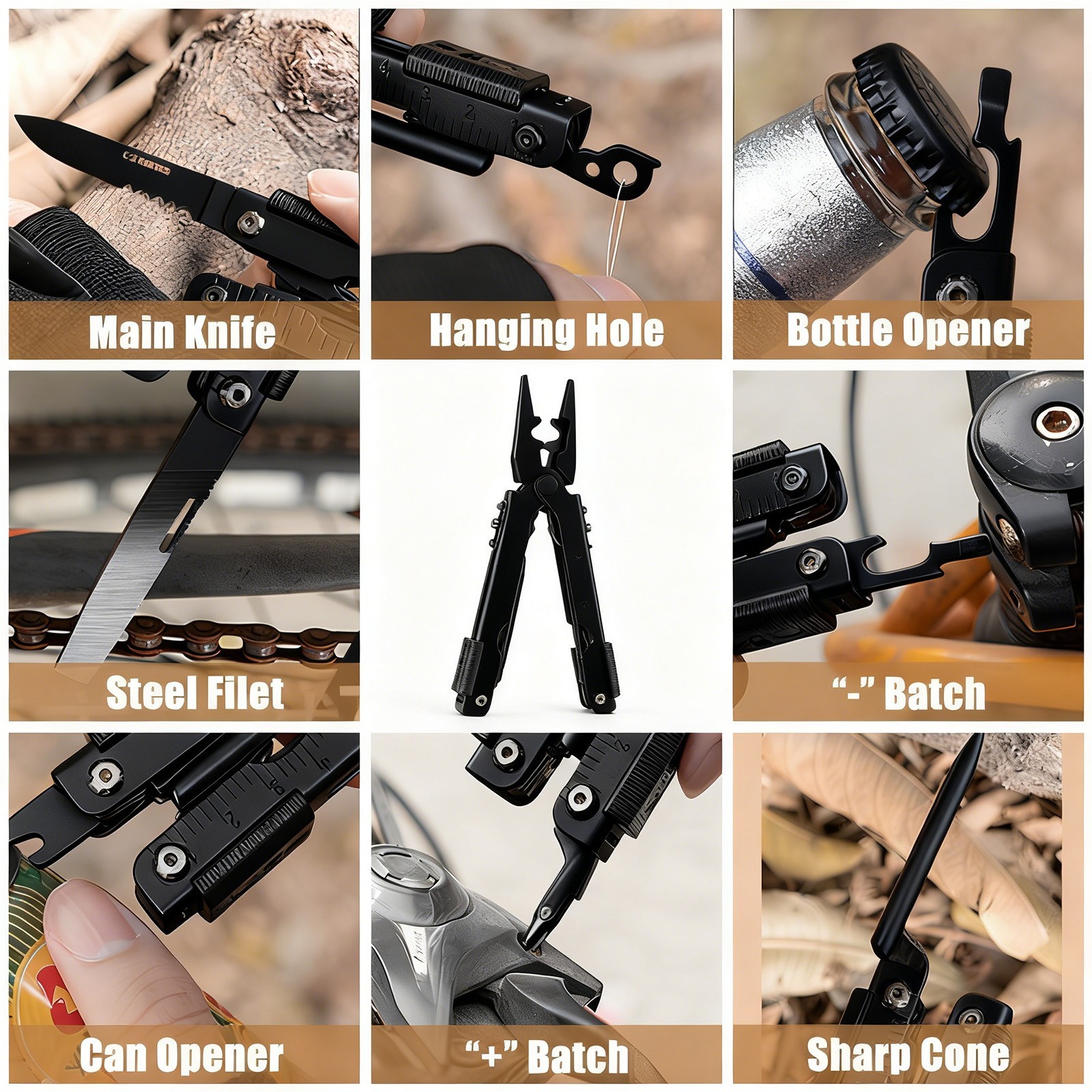 Stainless Steel Multi Tool Pliers, portable camping tool pliers, Gifts for Men