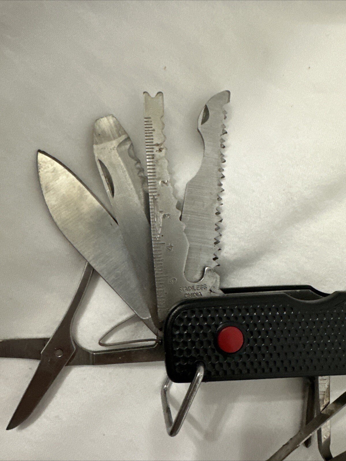 Knife Multi-Tool 8 Function Needle Nose Pliers Screw Driver Scissors Rule