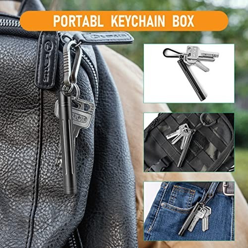 Portable Titanium Toothpick Holder Case – Waterproof Keychain Container for Camp