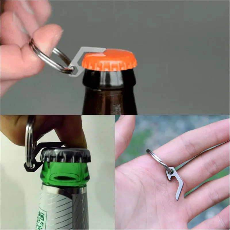 EDC Gear Mini Lightweight Bottle Beer Opener Keyring Pocket Tool Utility Gadget