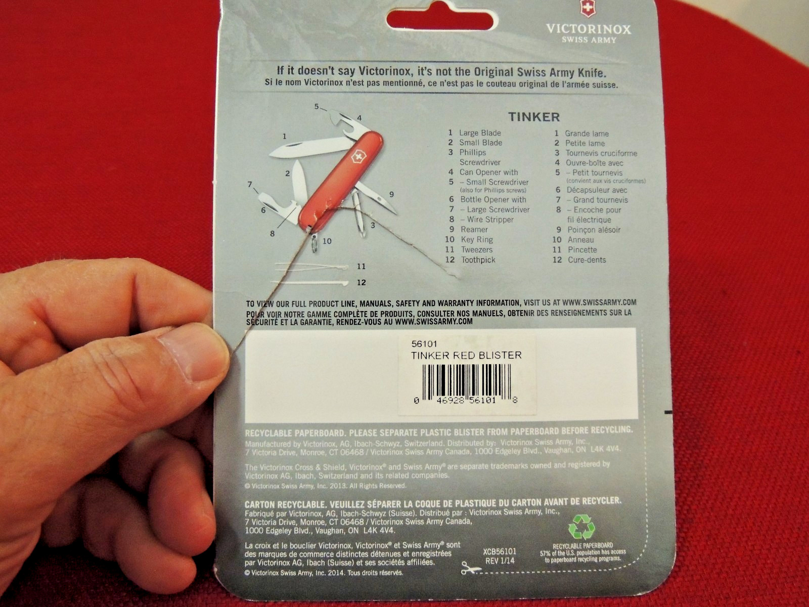 Original Swiss Army Knife Red Tinker Victorinox New in open Package 12 Functions