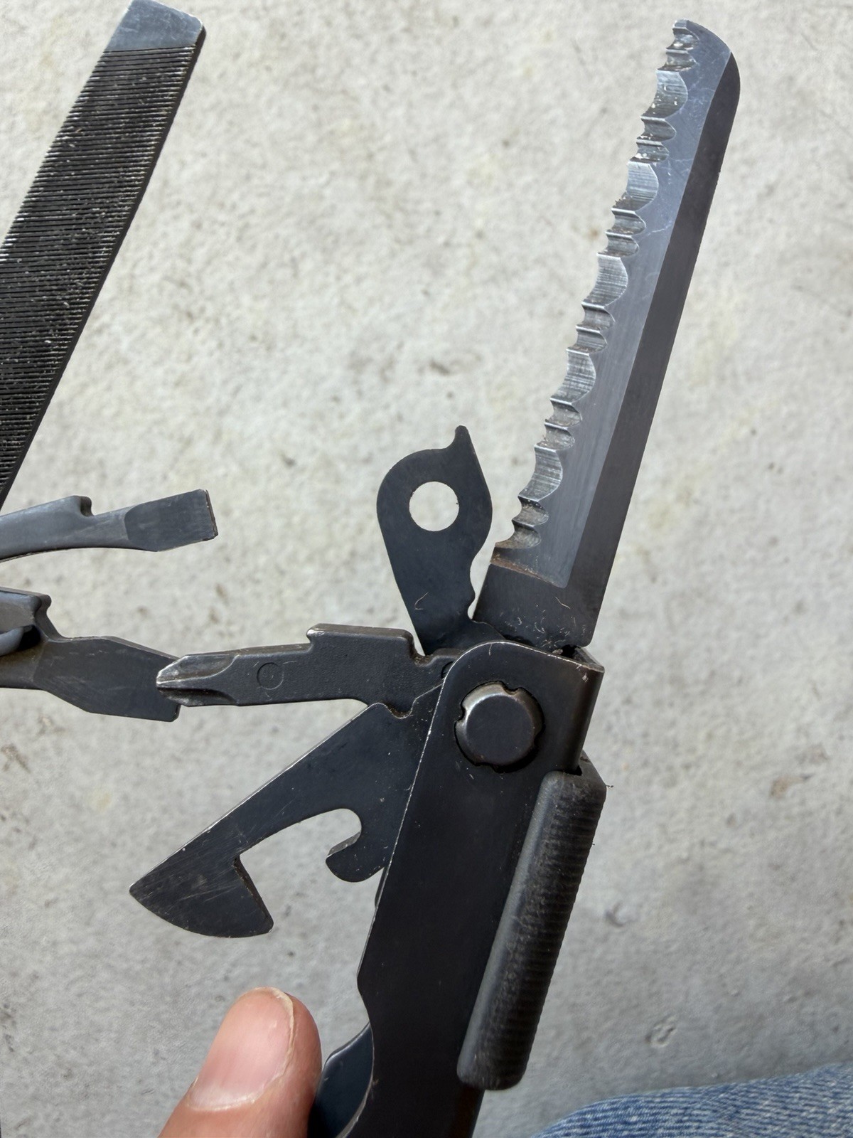 GERBER MP600 USA BLACK OXIDE MULTI TOOL, KNIFE, PLIER, W/SHEATH, VERY GOOD OA!