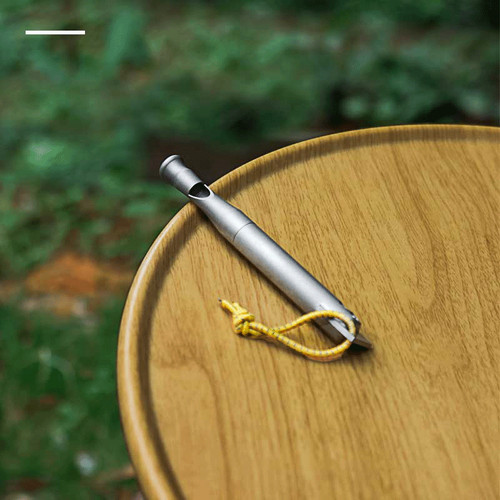 EDC Titanium Whistle Waterproof Flint Outdoor Camping survival Tool Keychain