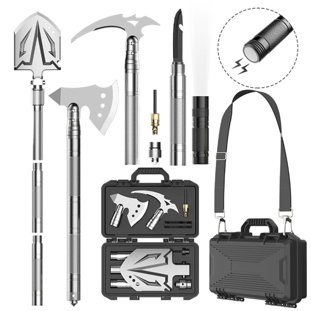 Survival Multi Tool Kit Car Emergency Multifunction Purpose Set Axe Shovel Pick