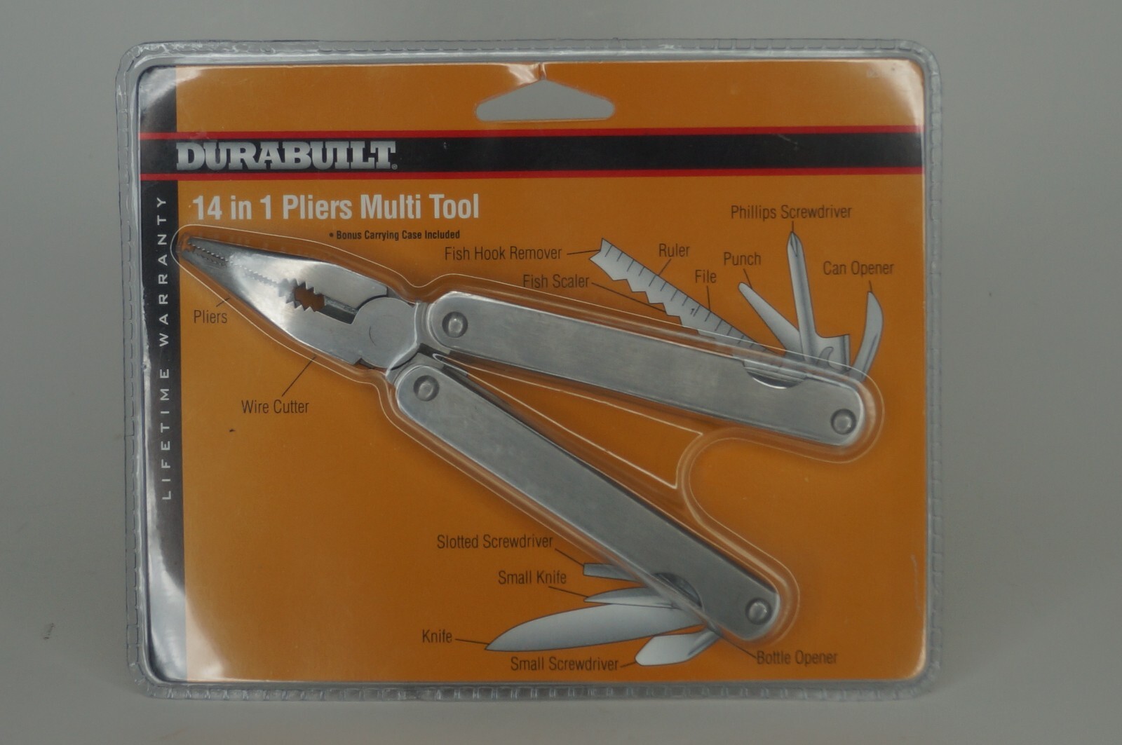 NEW SEALED Durabuilt 14 in 1 Pliers Multi Tool with Carrying Case – ID-715459-V