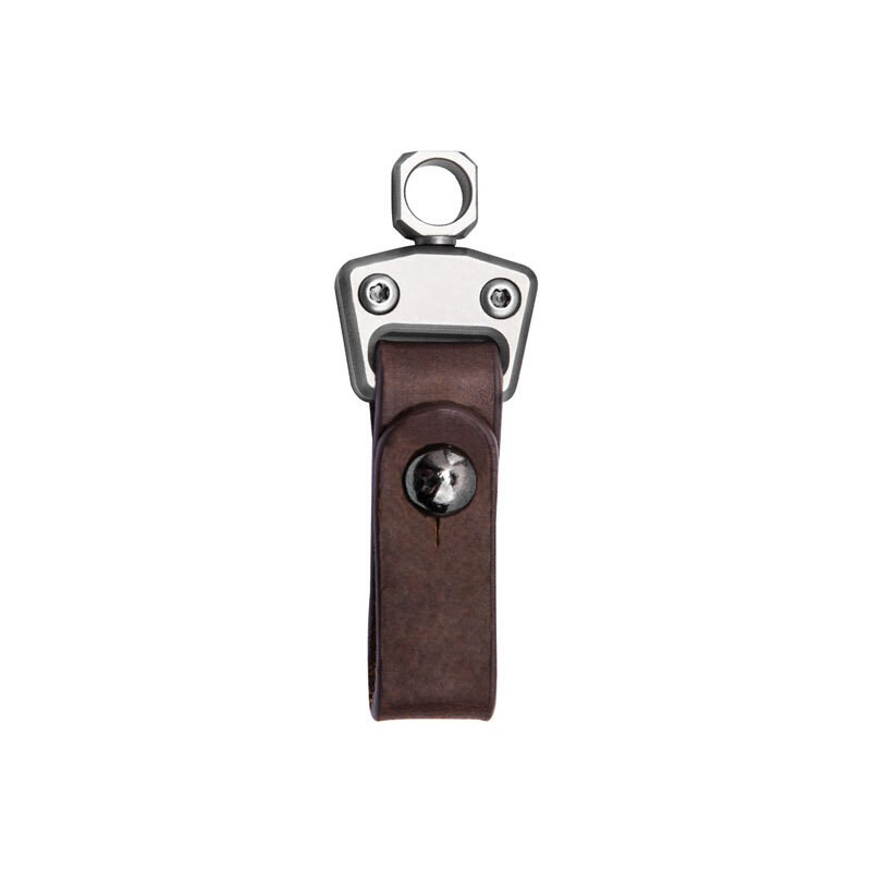Titanium Alloy + Leather Portable Car Universal Keychain Hanging Buckle Tool EDC