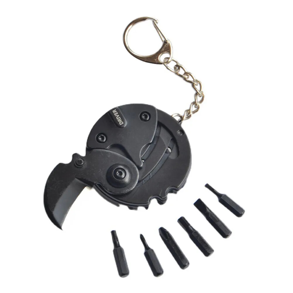 Multifunctional Keychain Screwdriver Hexagon Coin Outdoor EDC Tool Mini Keychain