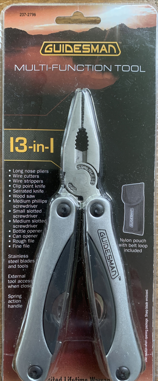 GUIDESMAN MULTI-FUNCTION TOOL 13-in-1 LIMITED LIFETIME WARRANTY