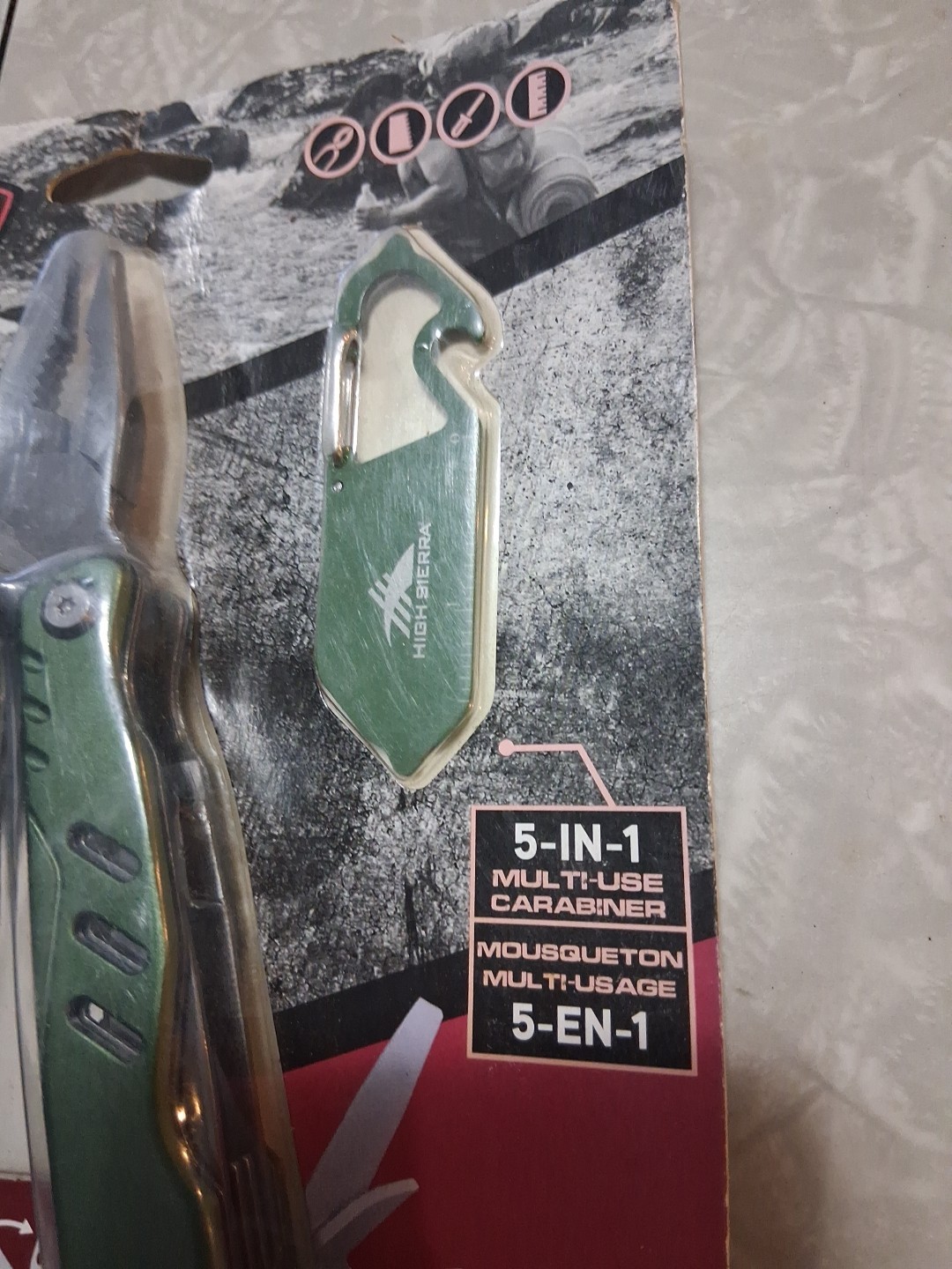 High Sierra 13-in-1 Multi Tool With 5-in-1 Multi Use Carabiner New In Package