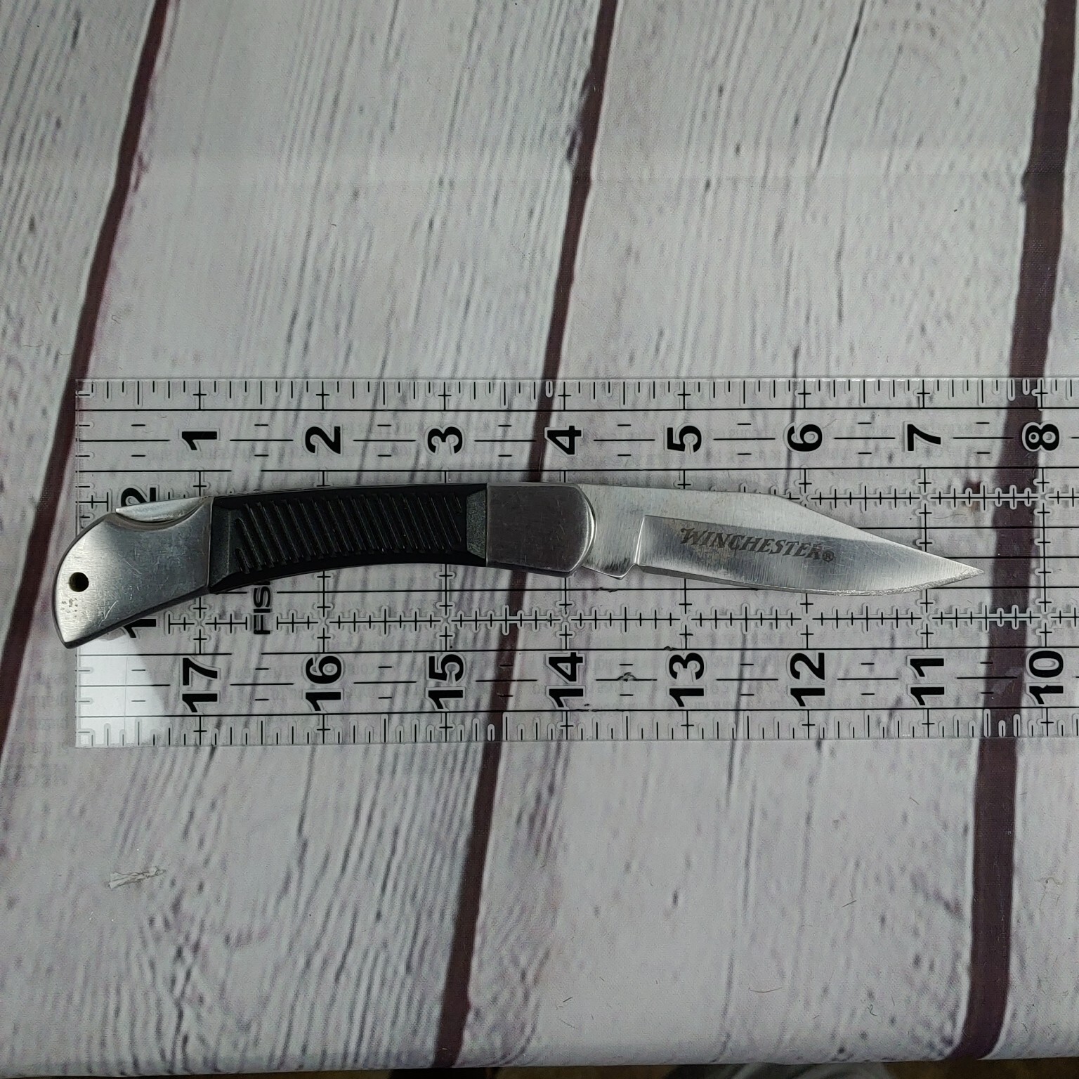 Winchester Pocket Knife Lockback Plain Edge Rubber stainless steel 7 3/8 inch