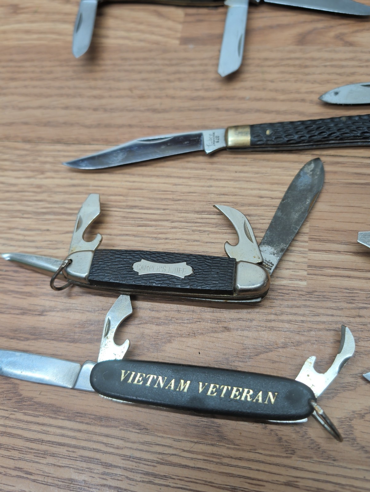 Vintage Stainless Steel Blade Pocket Survival Folding Multi-tool – Lot Of 9