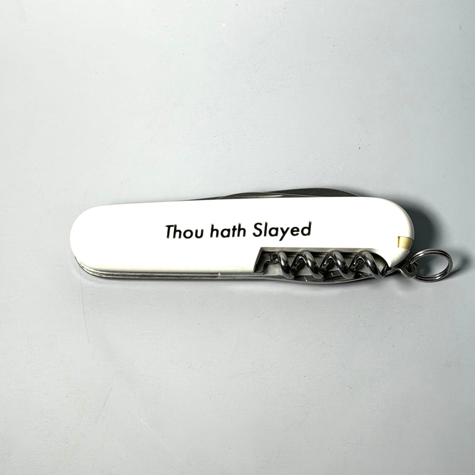 Victorinox Spartan Swiss Army Knife Green/White “Thou Hath Slayed” Advertising