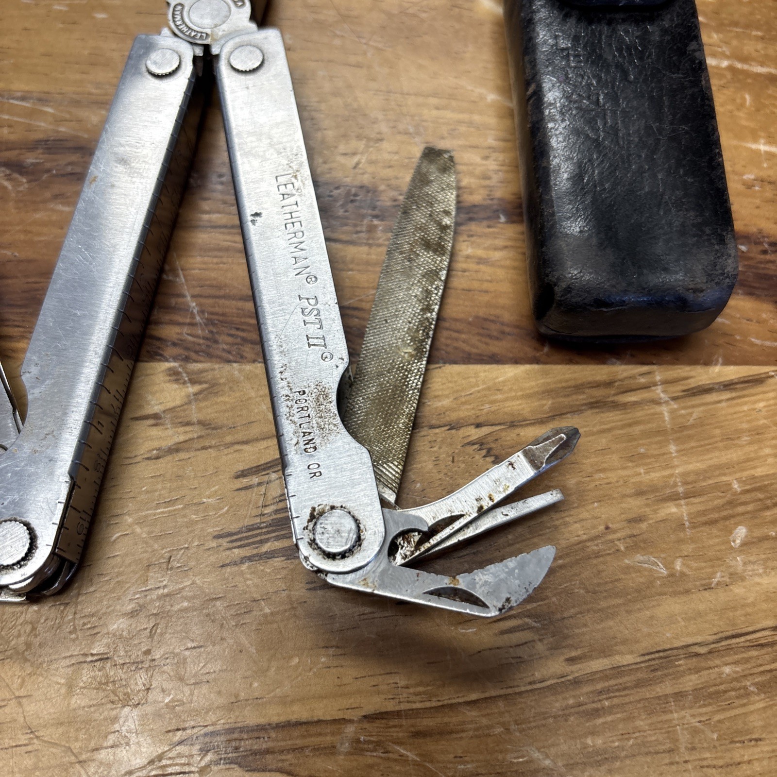 Leatherman PST II Vintage Multitool With Black Leather Sheath Heavy Use