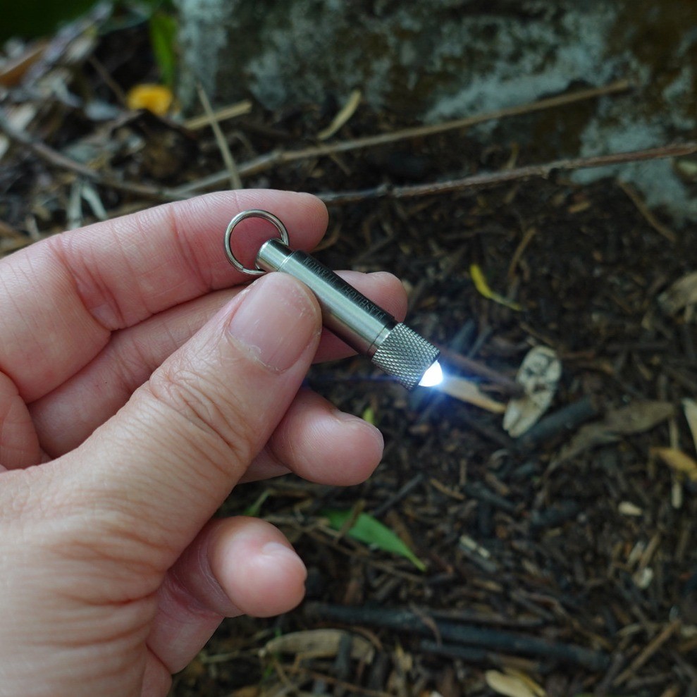 TC4 Titanium Alloy Storage Box Miniature titanium alloy Flashlight Survival Tool