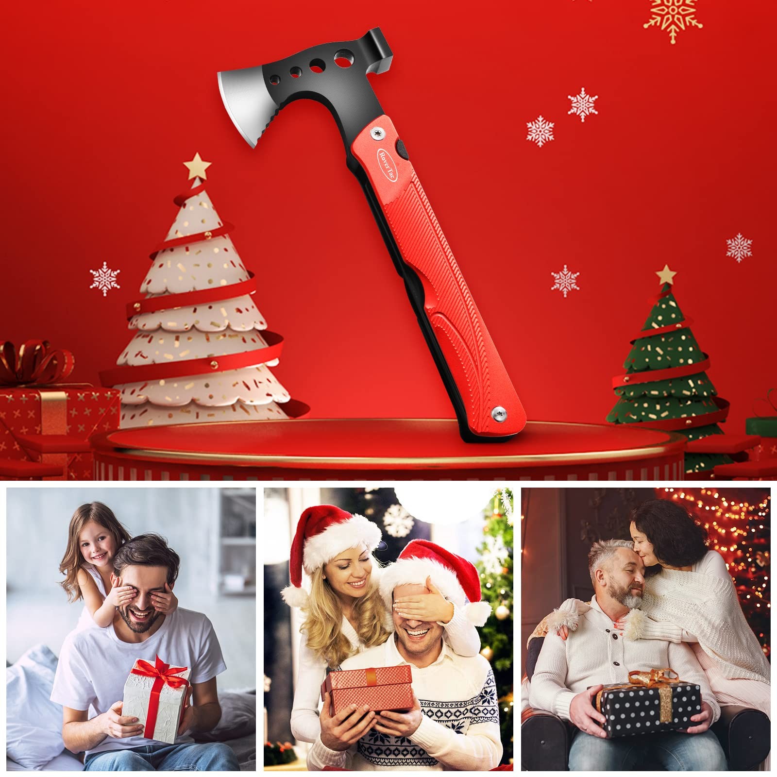 Camping Hatchet Multitool Axe Survival Gear, 14-in-1 Multi Tool Axe Hammer Kn…