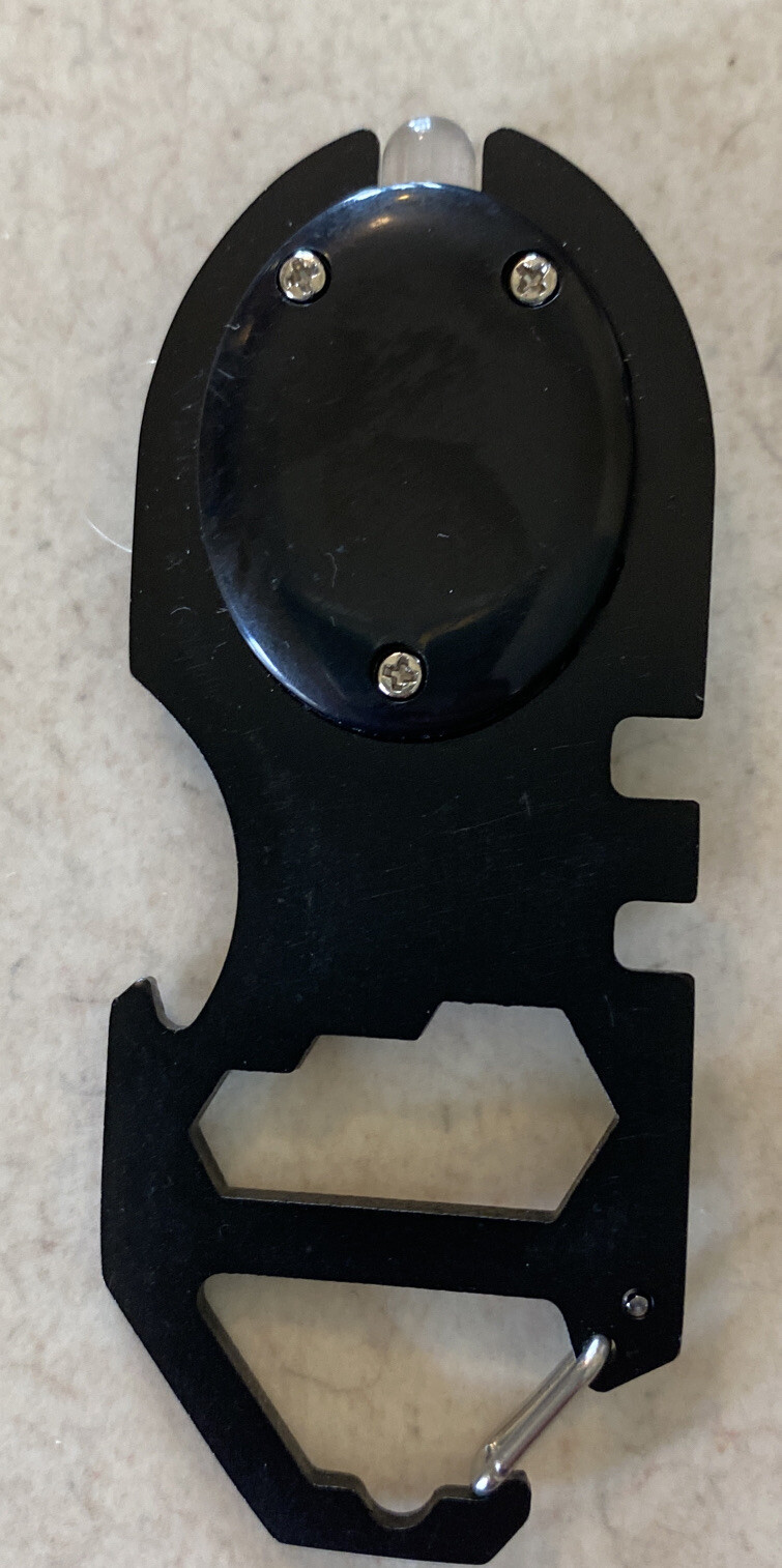 Multi-tool w/ LED Light & Carabiner Clip Black