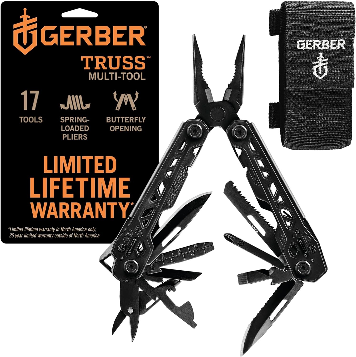 Multitool,Gifts for Men,17-in-1 EDC Needle Nose Pliers,includes Pocket Knife