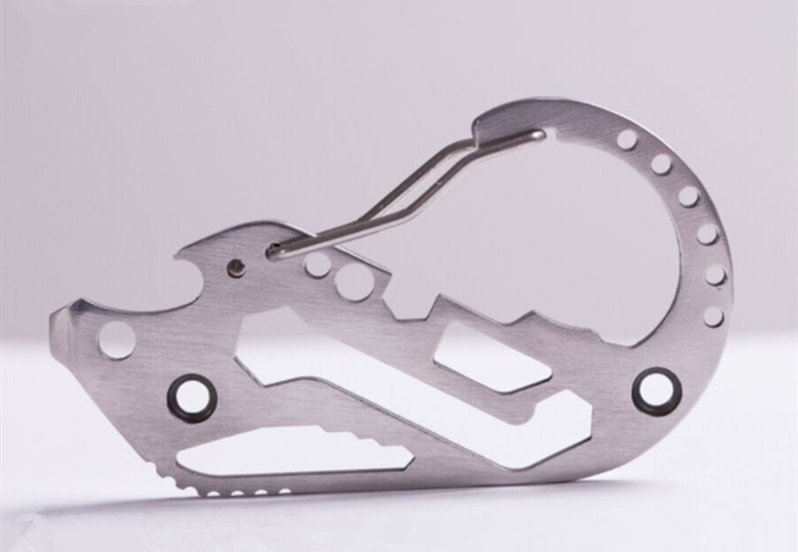 Heavy Duty Carabiner Keychain Multi Tool Bottle Opener EDC Key Clip