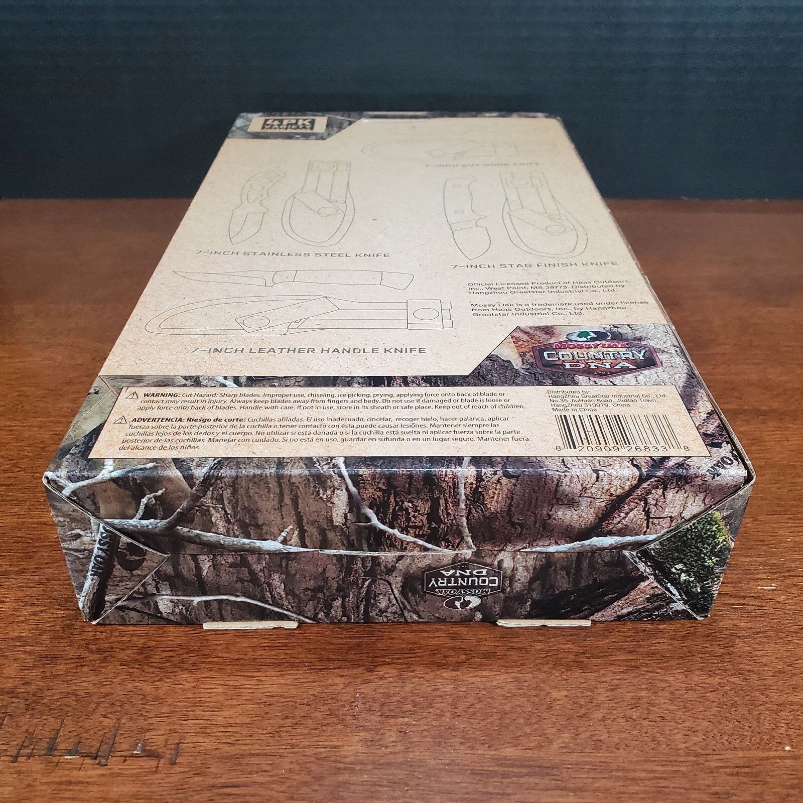 MOSSY OAK Country DNA 4 Pack Variety Fixed Blade 7″ Knife Set – Sheaths Included