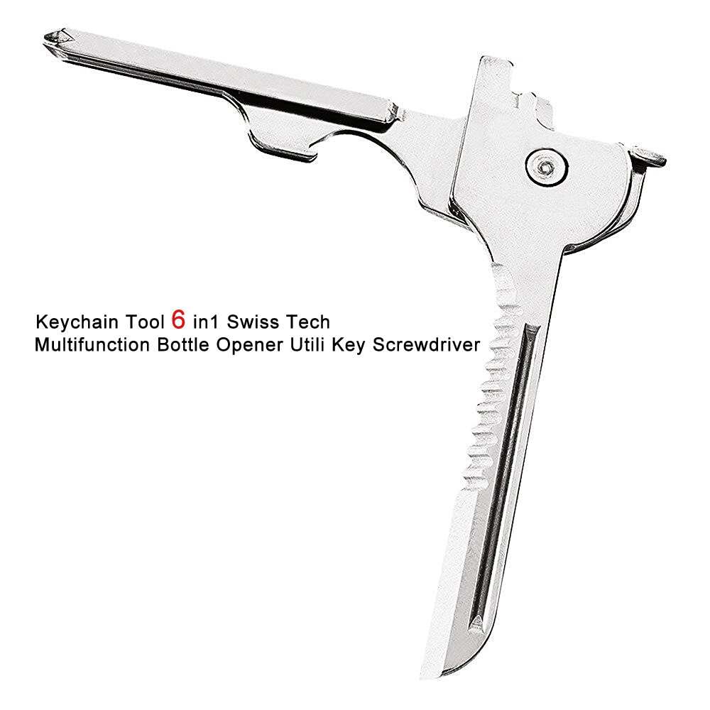Universal 6 in 1 Bottle Opener Keychain Utili Key Screwdriver Multifunction Tool