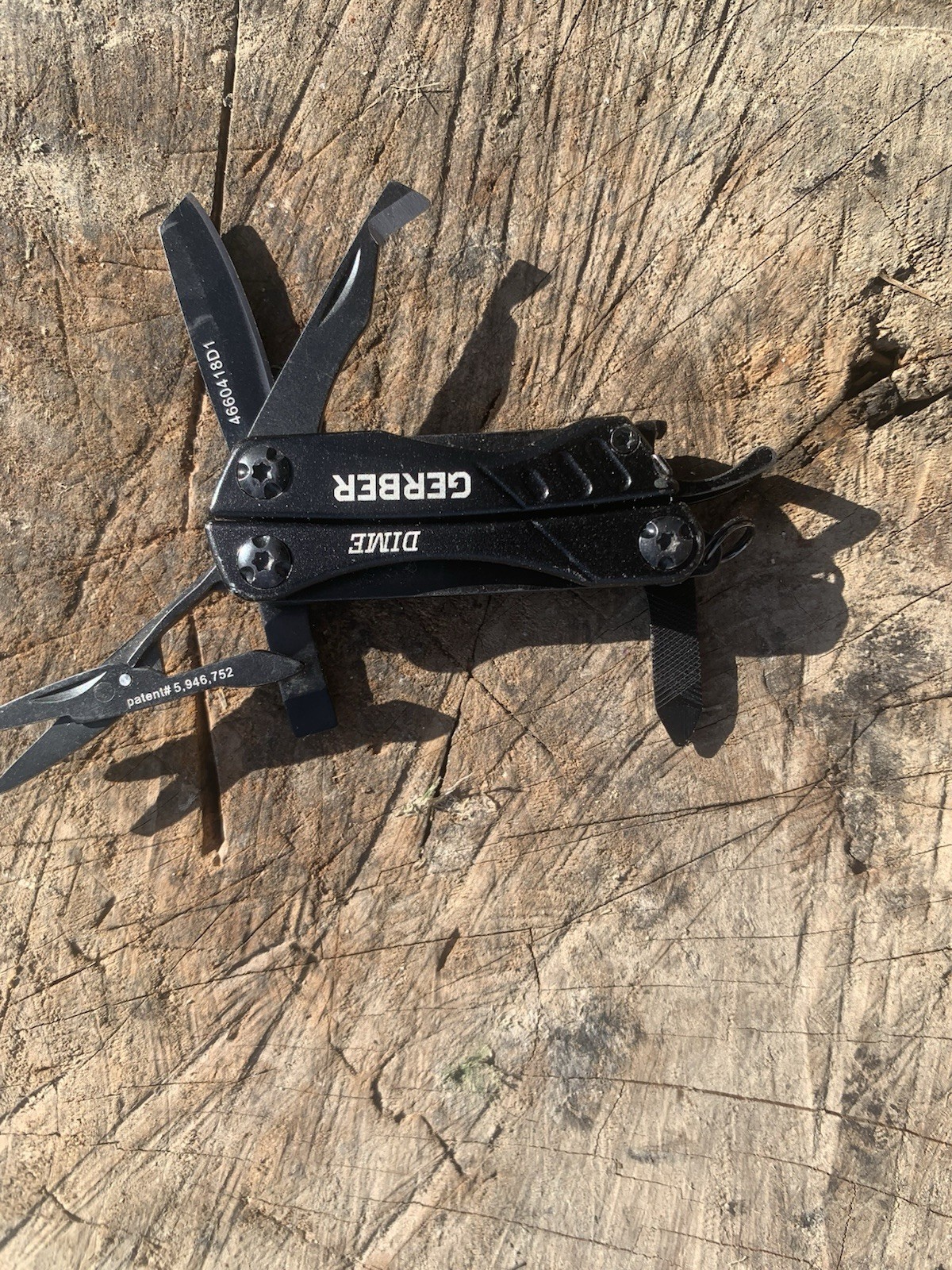 Gerber Dime Black 12-Tool Keychain Multi-Tool Pliers Knife 1.8in SS