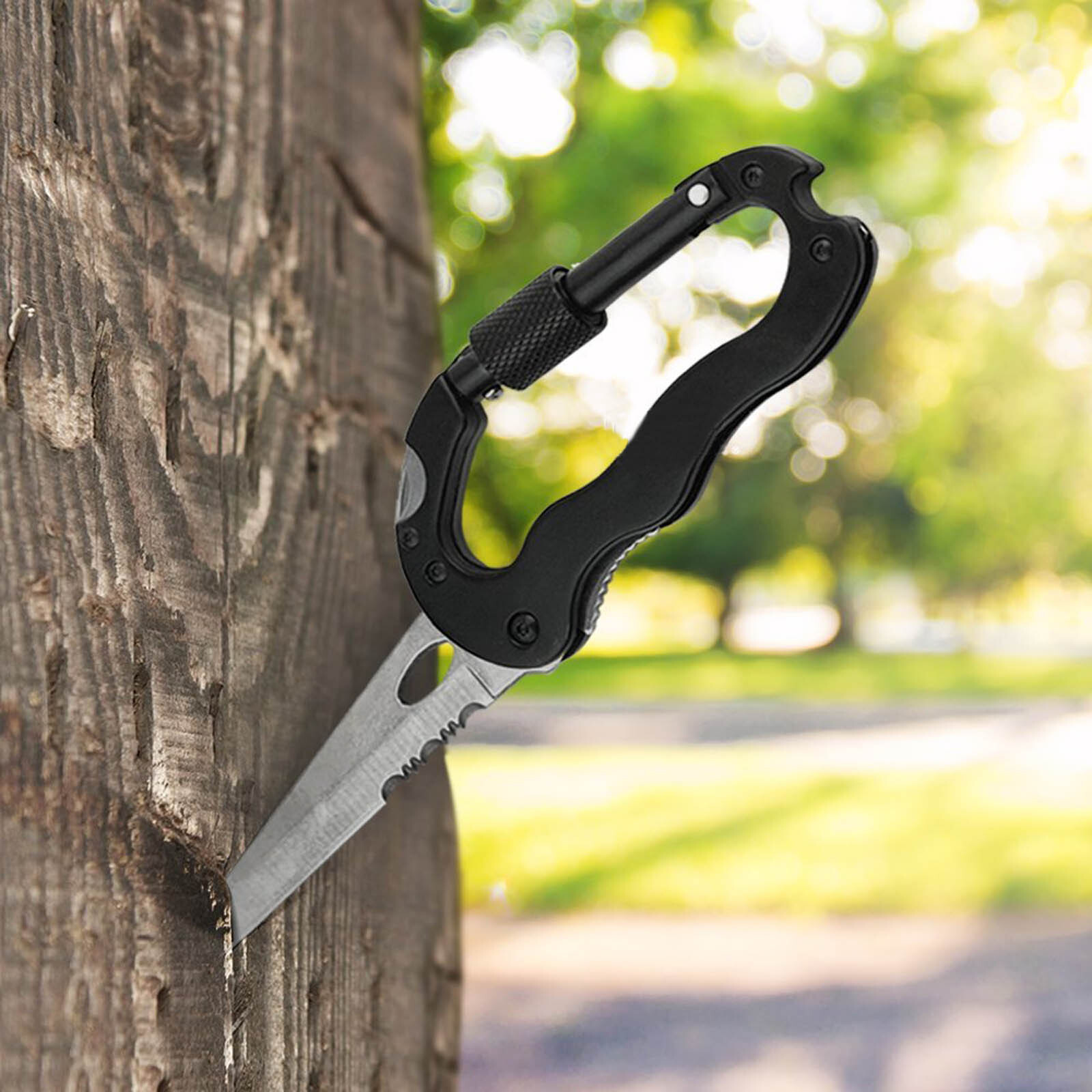 Compact Carabiner w/Stainless Steel Construction for Tactical, Safe Travel, EDC