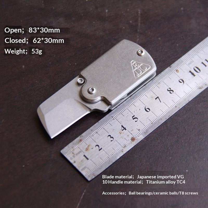 VG10 steel – Titanium alloy TC4 EDC Keychain Tool – Silvery