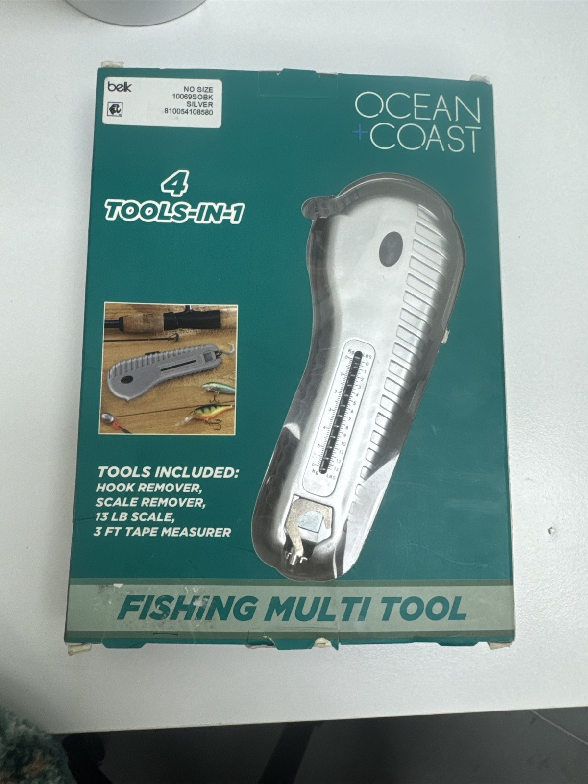 Fishing Multi Tool Hook Remover Scale Remover 13lbs Scale 3’ Tape Measure NEW