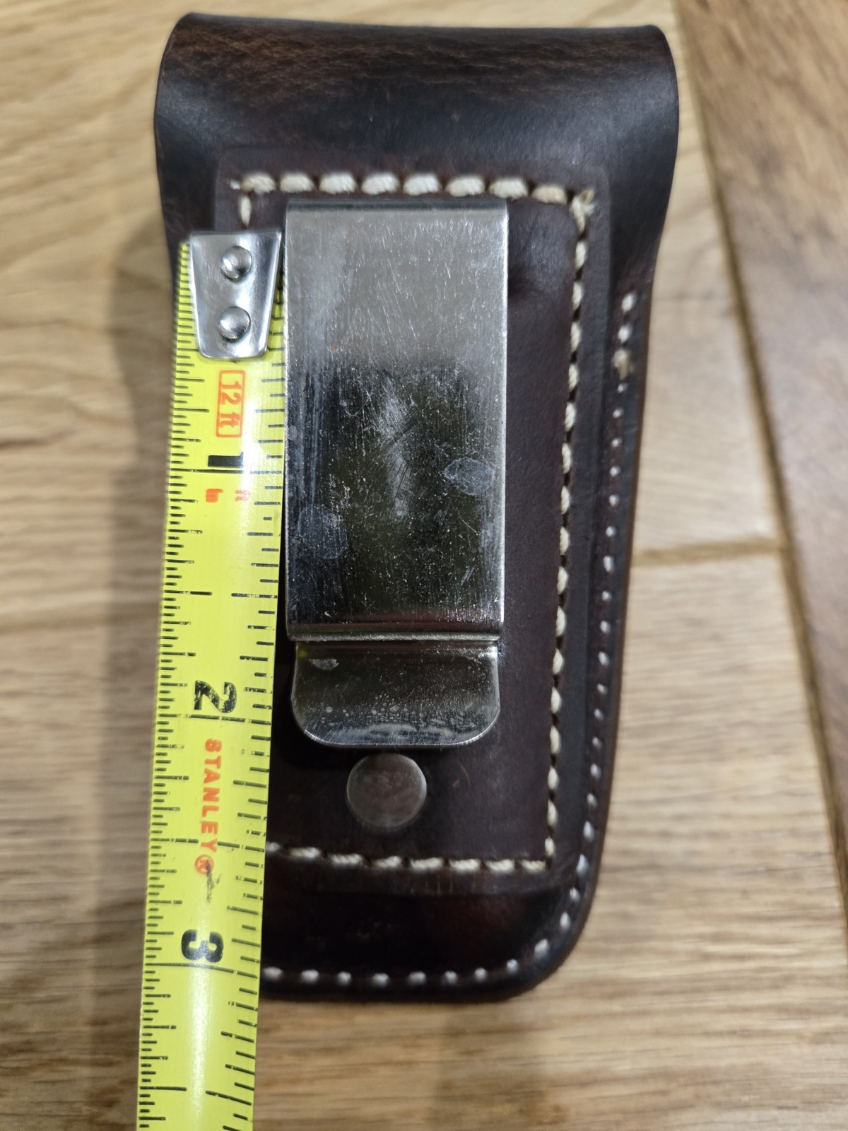 Leatherman Wave leather Sheath with belt clip. Buffalo snap. Sheath only.