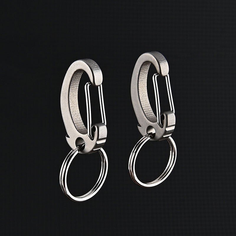 Hot Mini Titanium Alloy Key chain Carabiner Outdoor Travel Size Hanging Buckle